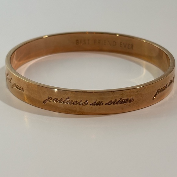 Kate Spade New York Rose Gold "Best Friend Ever" Bangle Bracelet - Picture 1 of 6